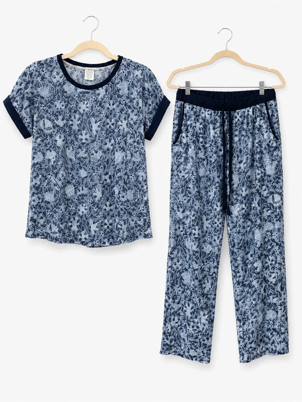 Lucky Brand Blue Floral Short-Sleeve Set